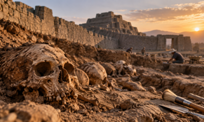 Escavações em Shimao, na China, revelaram dezenas de crânios humanos sob estruturas fortificadas. O achado lança luz sobre rituais e conflitos de 4 mil anos