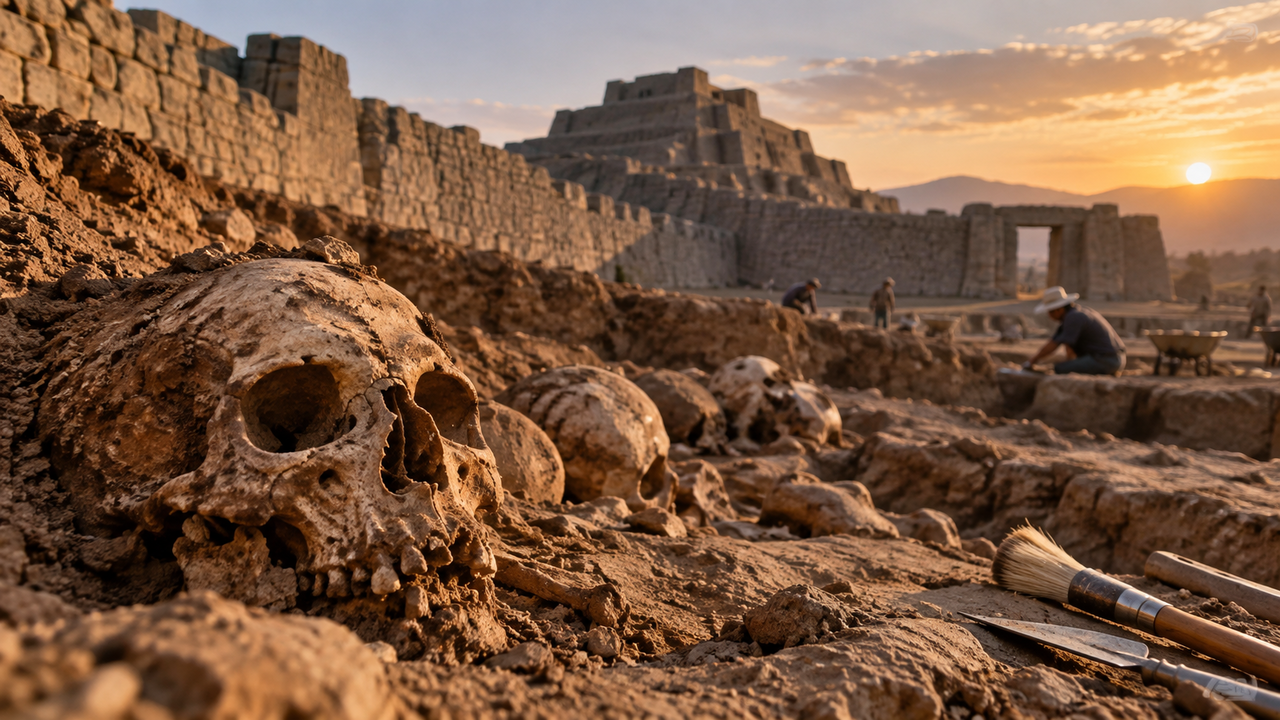 Escavações em Shimao, na China, revelaram dezenas de crânios humanos sob estruturas fortificadas. O achado lança luz sobre rituais e conflitos de 4 mil anos