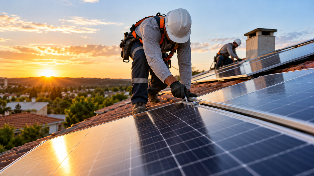 Família aproveita a reforma do telhado e instala painéis solares com estrutura adequada para gerar energia e reduzir a conta de luz