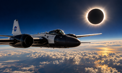 A NASA usa jatos que chegam a 740 km/h para acompanhar a sombra da Lua durante eclipses solares e conseguir mais tempo para observar o Sol e sua atmosfera