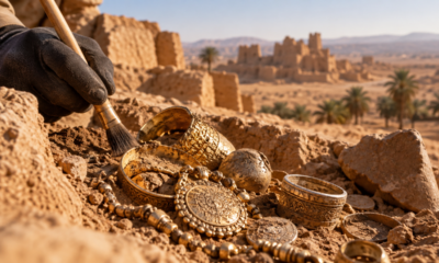 Arqueólogos encontraram mais de 100 peças de ouro, prata e outros objetos na Arábia Saudita. O tesouro está ligado a uma antiga rota de peregrinação para Meca