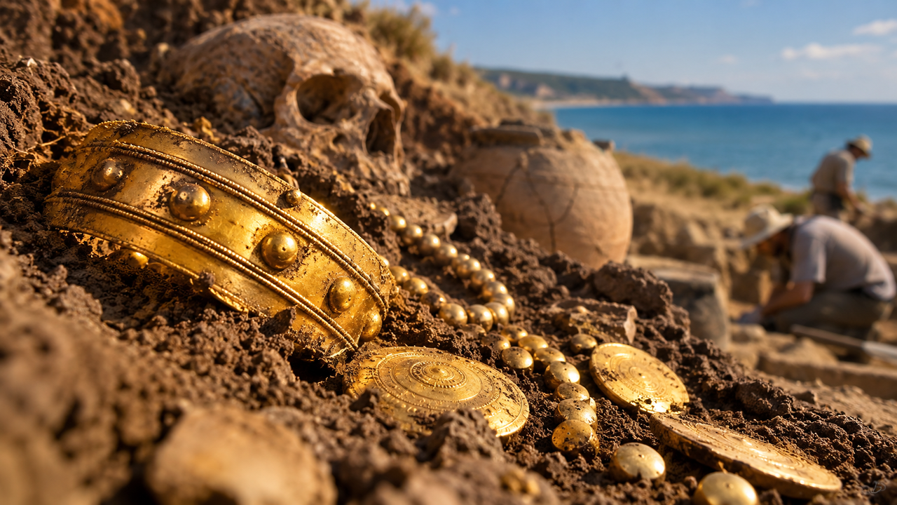 Câmara funerária encontrada em Varna preservava ouro, ferramentas e adornos que revelam diferenças sociais entre comunidades da pré-história