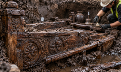 Arqueólogos desenterram um estranho leito de sepultamento romano em Londres, preparado para "a vida após a morte" e preservado intacto por quase 2.000 anos