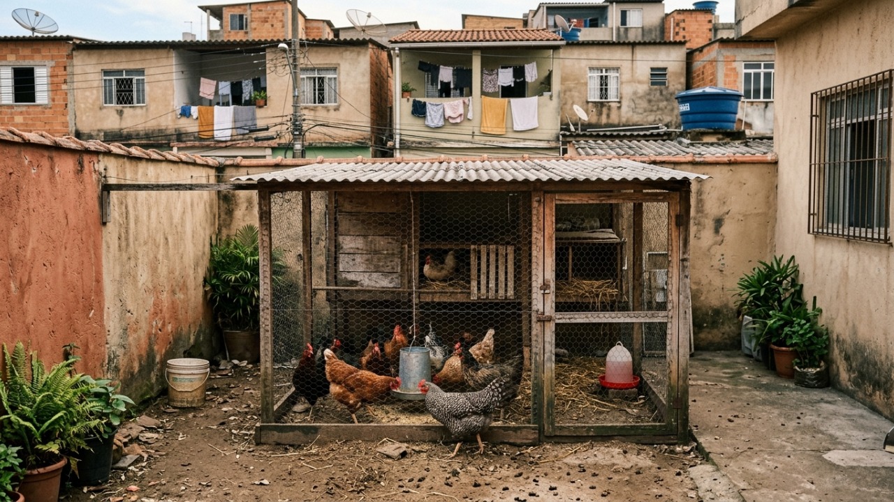 Família cria algumas galinhas no quintal há anos e só depois de receber notificação da prefeitura descobre que uma regra antiga restringe a criação de aves na área urbana