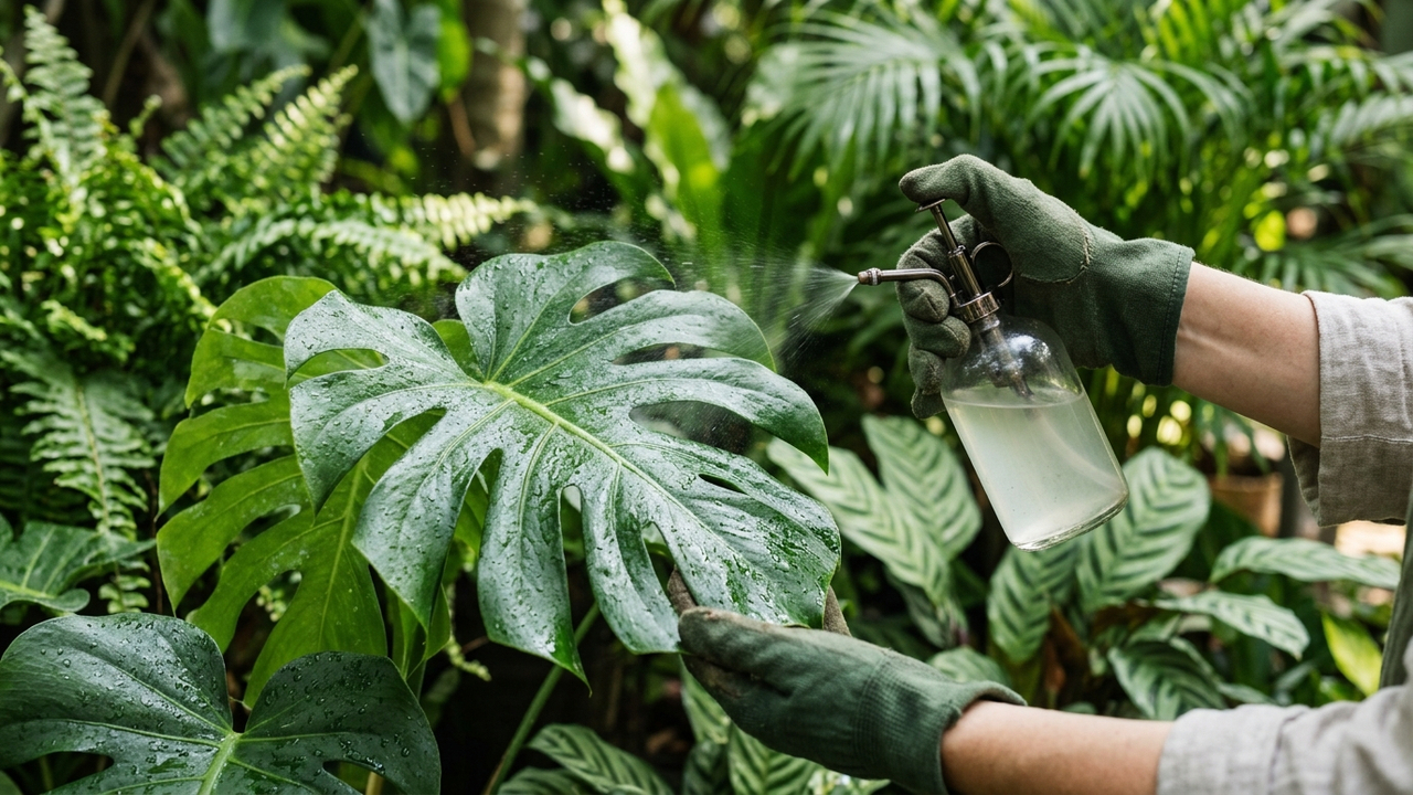 Spray de leite de magnésia diluído na água: o método alcalino simples para neutralizar fungos de ferrugem e limpar o pó preto de folhas tropicais