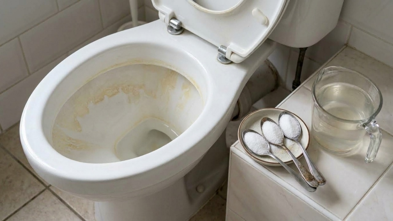 Nem produto caro nem esfregação pesada: 3 colheres deste ingrediente em água morna no vaso sanitário durante a noite podem ajudar a soltar crostas antigas de calcário
