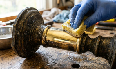 Misturar sal fino com vinagre branco: a solução limpadora caseira que devolve o brilho espelhado e remove a oxidação de peças de latão e cobre
