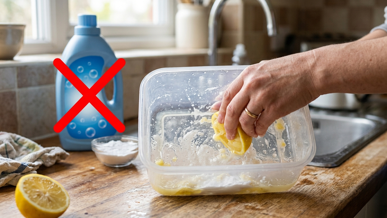Sem detergentes caros, nem manchas: a melhor forma de tirar o cheiro forte de alho e gordura de potes plásticos usando bicarbonato com limão