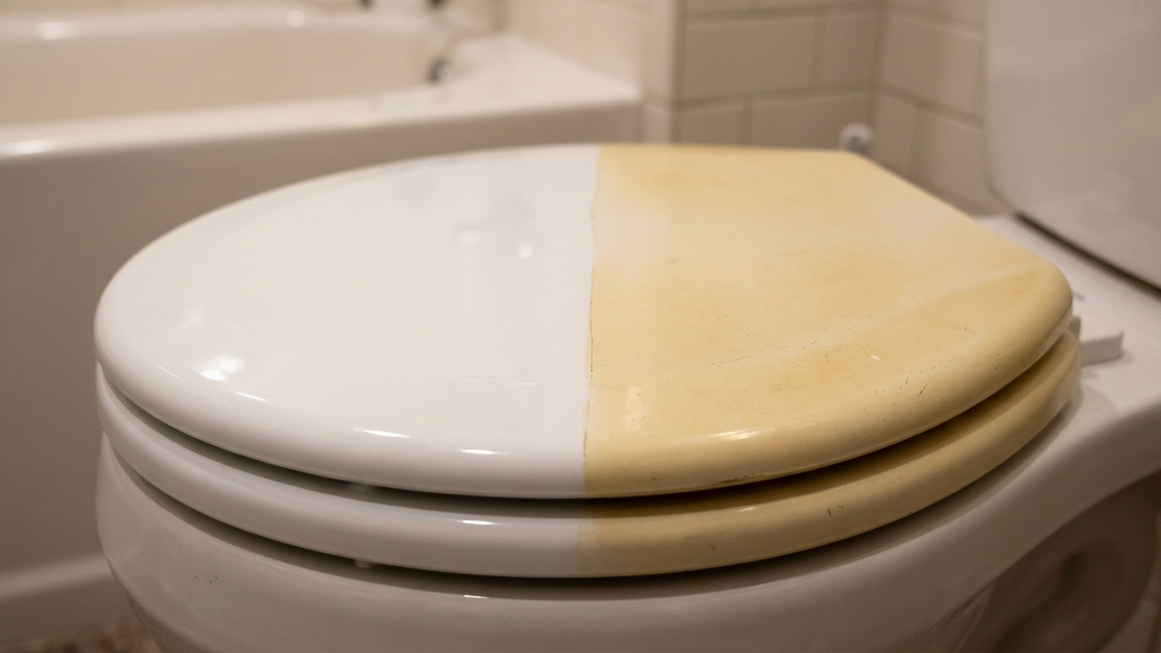Adeus assento de vaso sanitário amarelado: o truque simples com água oxigenada cremosa volume 30 para clarear o plástico em poucos minutos