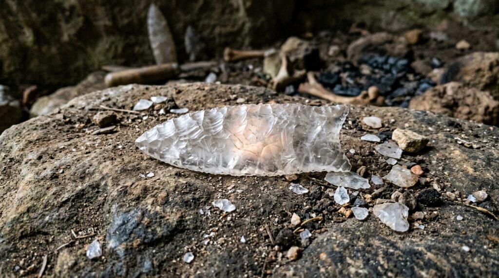 Pontas feitas de cristal mostram como os povos Clovis conseguiam trabalhar uma pedra difícil de moldar. O material também podia ter valor simbólico entre esses grupos antigos