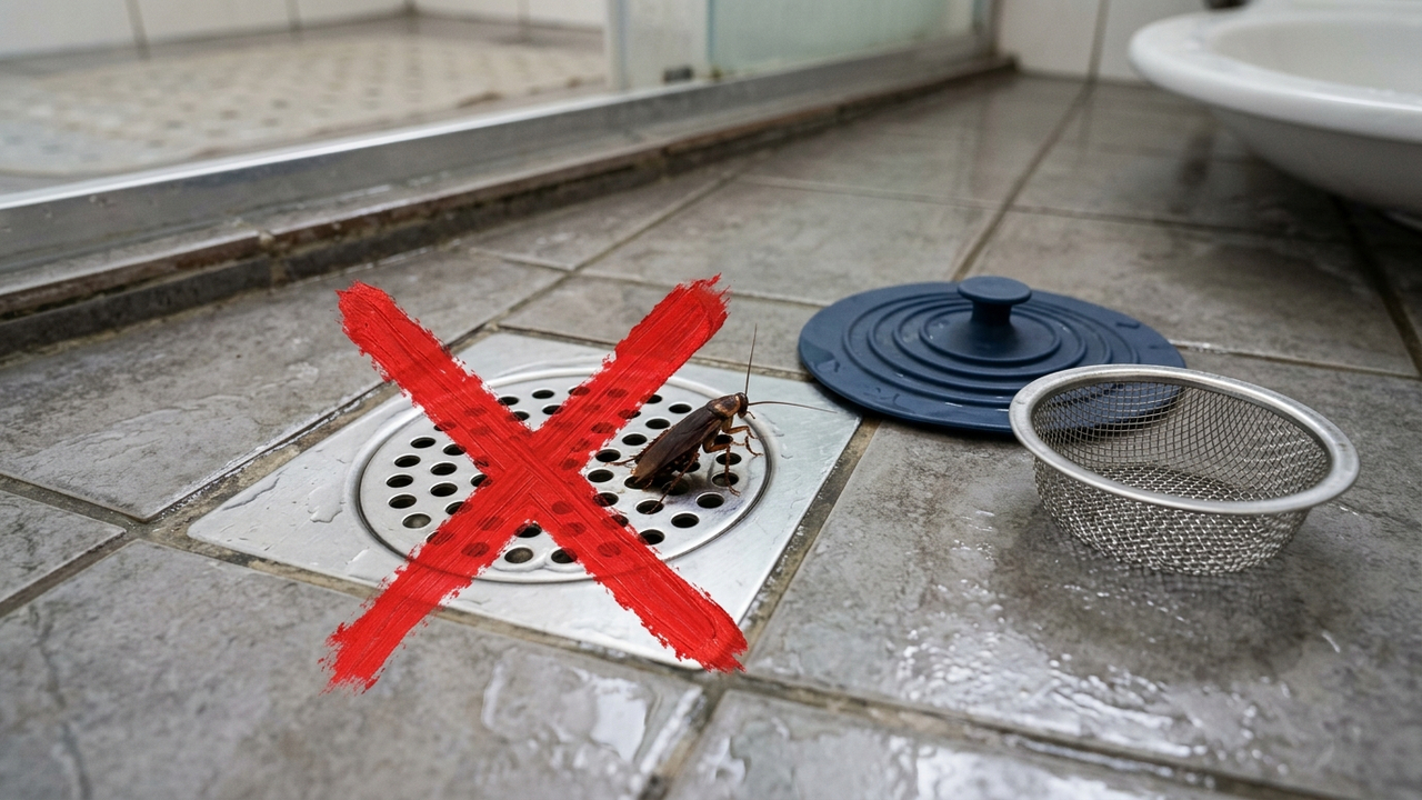 Adeus baratas subindo pelos ralos do banheiro: a técnica simples com tela de proteção e tampa de silicone que veda a passagem dos insetos