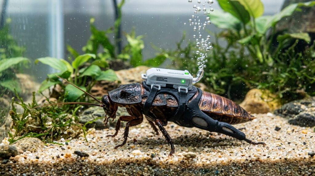 Baratas ciborgues ganham trajes de mergulho impressos em 3D e conseguem permanecer submersas por até três horas em testes científicos