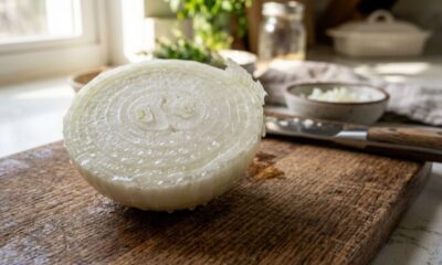 Colocar metades de cebola crua dentro da geladeira durante a noite: o truque antigo e esquecido das donas de casa que promete neutralizar odores fortes de comida, e o que a ciência mostra sobre como ele realmente funciona