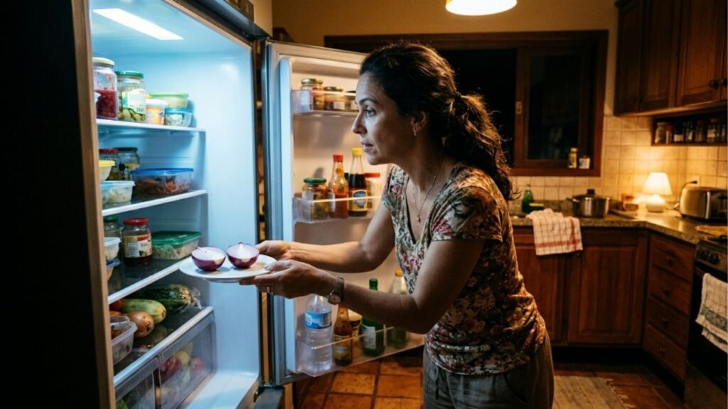 Colocar metades de cebola crua dentro da geladeira durante a noite: o truque antigo e esquecido das donas de casa que promete neutralizar odores fortes de comida, e o que a ciência mostra sobre como ele realmente funciona
