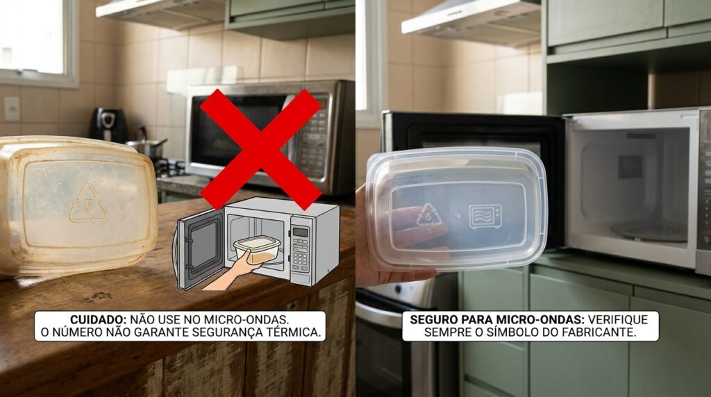 O que significam os triângulos com números no fundo das embalagens plásticas e quando é seguro reutilizá-las?