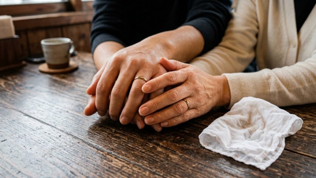 Provérbio japonês do dia: “Marido e mulher devem ser como as mãos e os olhos: quando a mão dói, os olhos choram; quando os olhos choram, as mãos enxugam as lágrimas.” Uma mensagem sobre amor que acolhe e cuida