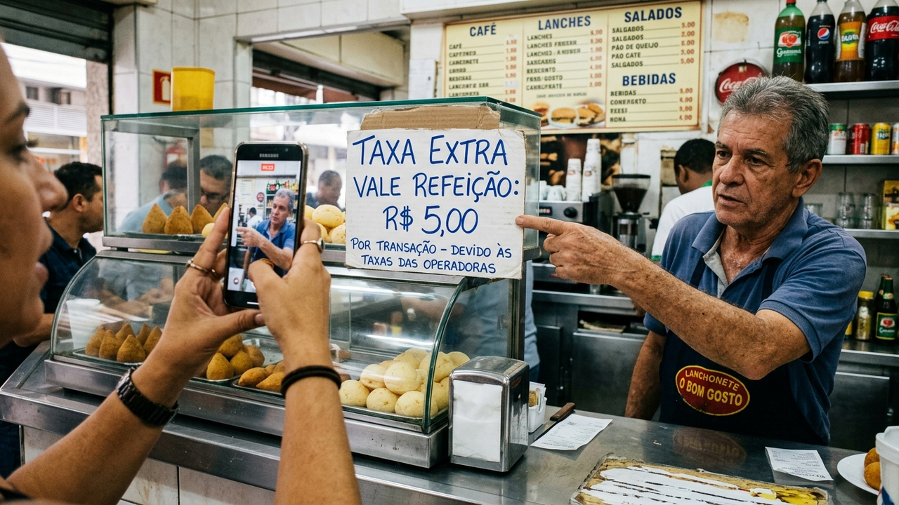 Lojista tenta cobrar taxa extra de R$ 5 para aceitar vale-refeição, cliente filma a exigência e Procon aplica multa de R$ 12 mil por abuso