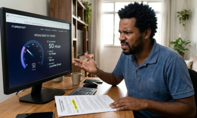 Cliente contrata internet de 500 mega, recebe apenas 50 de velocidade e Justiça anula fidelidade condenando empresa por propaganda enganosa