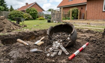 Homem começa a cavar o jardim para construir um terraço e encontra o maior tesouro de prata da Era Viking já descoberto, com cerca de 700 peças