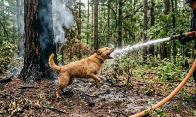 Bombeiros atendem a um chamado de rotina, mas acabam transformando o dia de um cachorro em um momento inesquecível