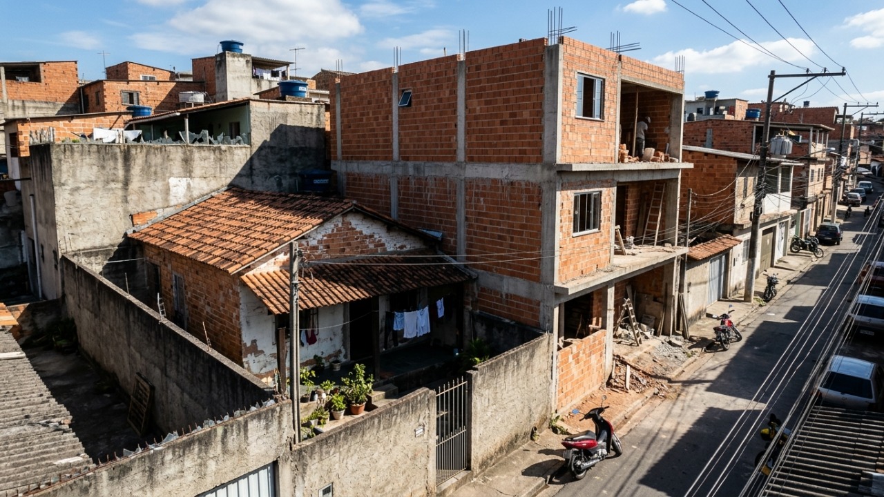 Morador levanta puxadinho de dois andares, joga sombra e tira a ventilação da casa ao lado, mas recebe notificação para demolir parte da construção com base no Código Civil