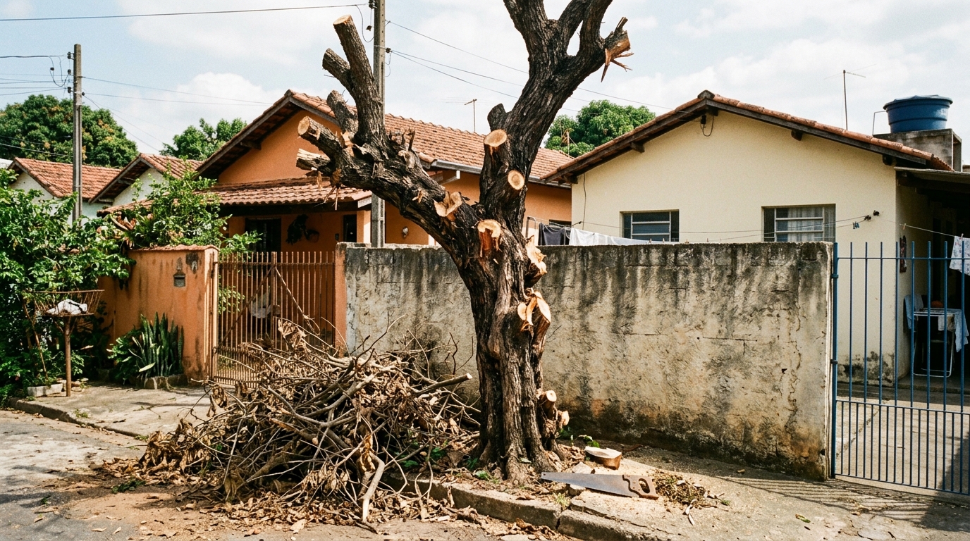Morador poda os galhos que invadiam o terreno, a árvore seca e ele acaba condenado a pagar R$ 6 mil por dano ambiental em espécie nativa protegida