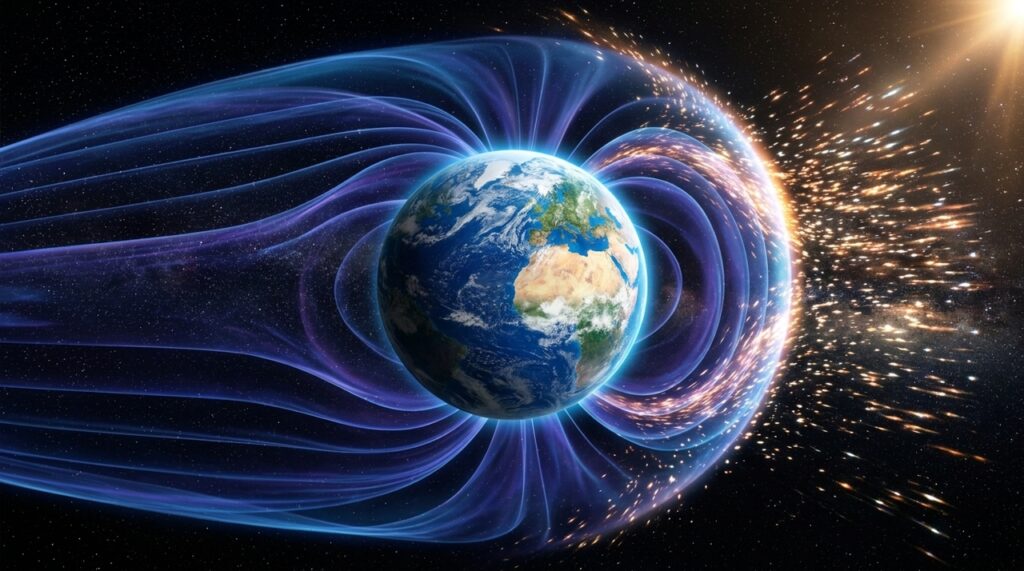 O desaparecimento do campo magnético da Terra aumentaria a exposição à radiação solar e cósmica e poderia comprometer a atmosfera