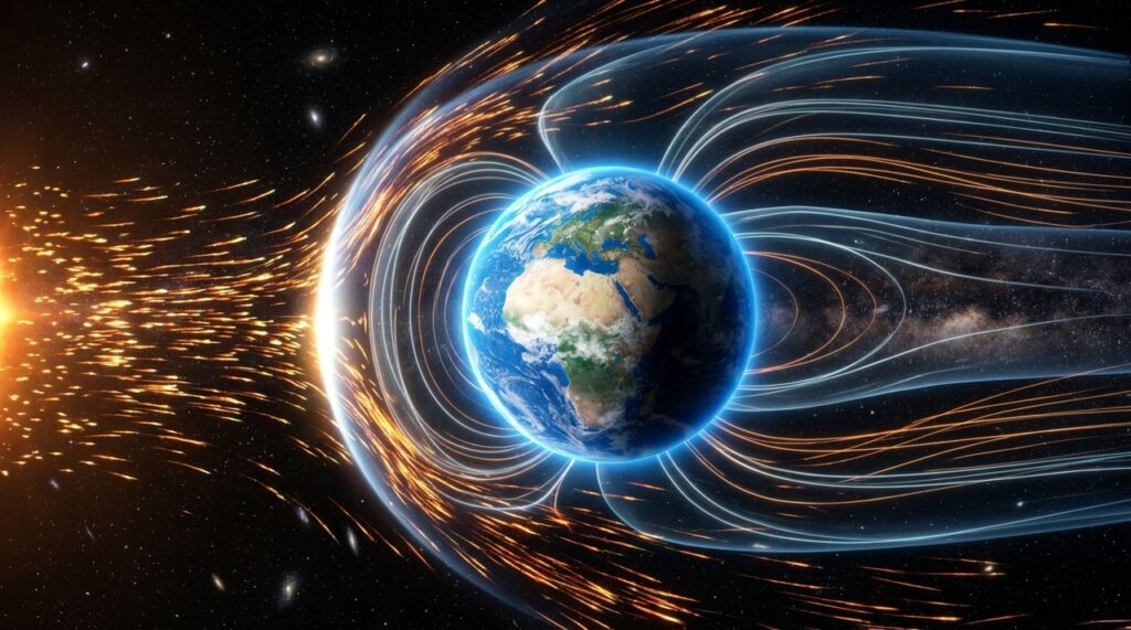 O desaparecimento do campo magnético da Terra aumentaria a exposição à radiação solar e cósmica e poderia comprometer a atmosfera