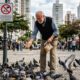 Aposentado dá milho aos pombos todos os dias na praça e só após receber advertência descobre que o hábito pode render multa de R$ 431,54