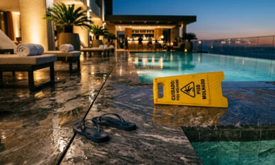 Hóspede escorrega em piso liso de piscina de hotel, fratura a perna nas férias e Justiça obriga empresa a pagar cirurgia e R$ 25 mil de dano