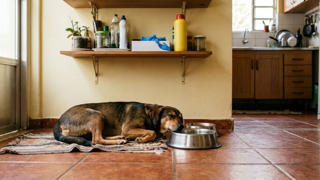 Família contrata dedetização para acabar com baratas antes das festas e, dias depois, o cachorro passa mal e o veterinário pede o nome do produto aplicado na casa