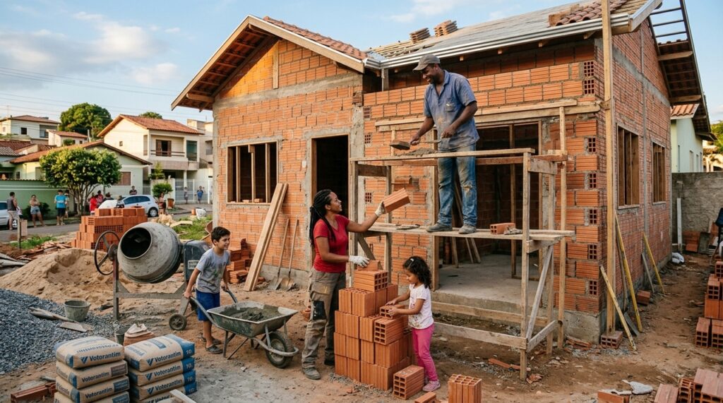 Pai e filha passam 3 anos construindo a própria casa e mostram como uma família pode levantar o lar com as próprias mãos