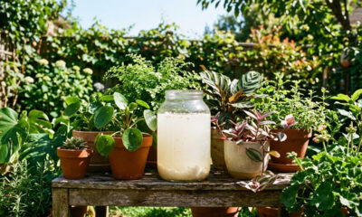 Deixar a água do arroz no sol por 2 dias: o adubo caseiro fermentado e sem cheiro que estimula o enraizamento rápido de plantas lentas no vaso