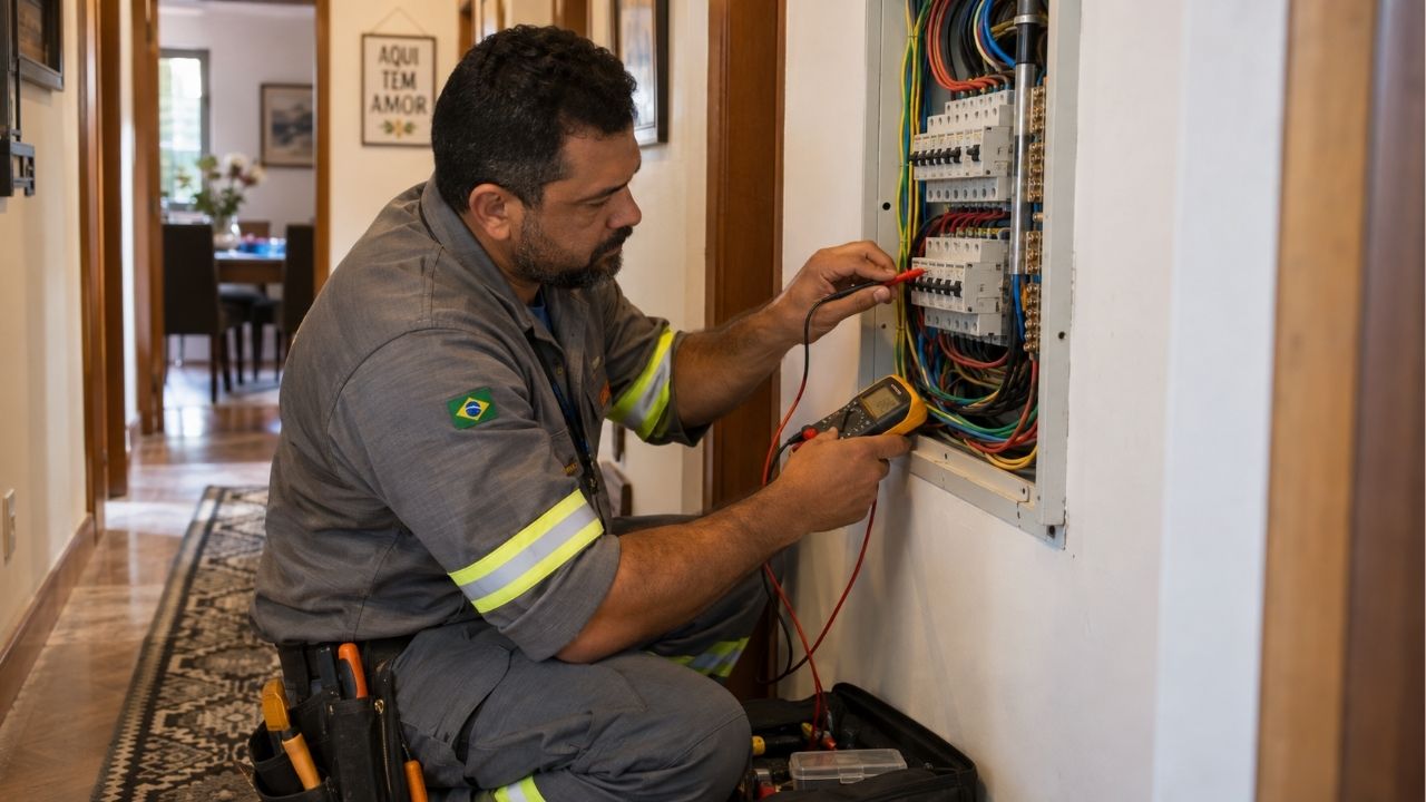 Eletricista que revisa quadros de energia há mais de uma década repete sempre o mesmo alerta: ampliar o chuveiro ou instalar um ar-condicionado sem recalcular a fiação é a causa mais comum de disjuntor que desarma sozinho e de fio que esquenta atrás da parede
