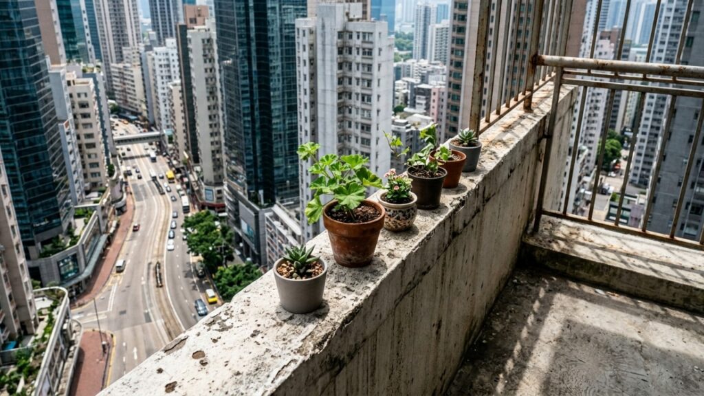 Morador coloca vasos de flores no parapeito da sacada para decorar o apartamento e só depois descobre que a posição escolhida pode ser proibida pelo condomínio