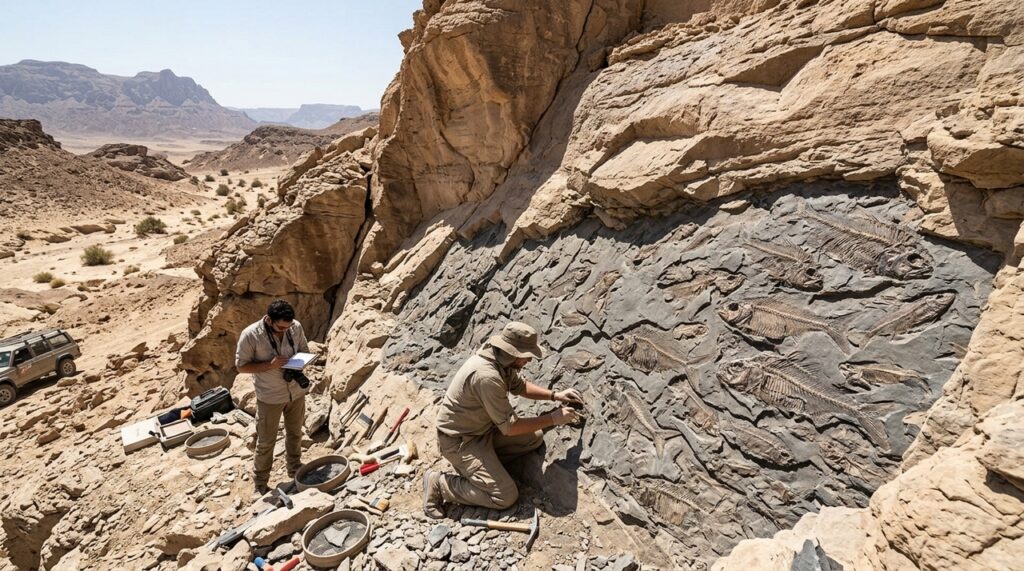 Quase 500 peixes fossilizados por 62 milhões de anos aparecem no deserto do Egito e revelam um antigo oceano formado pouco depois do fim dos dinossauros