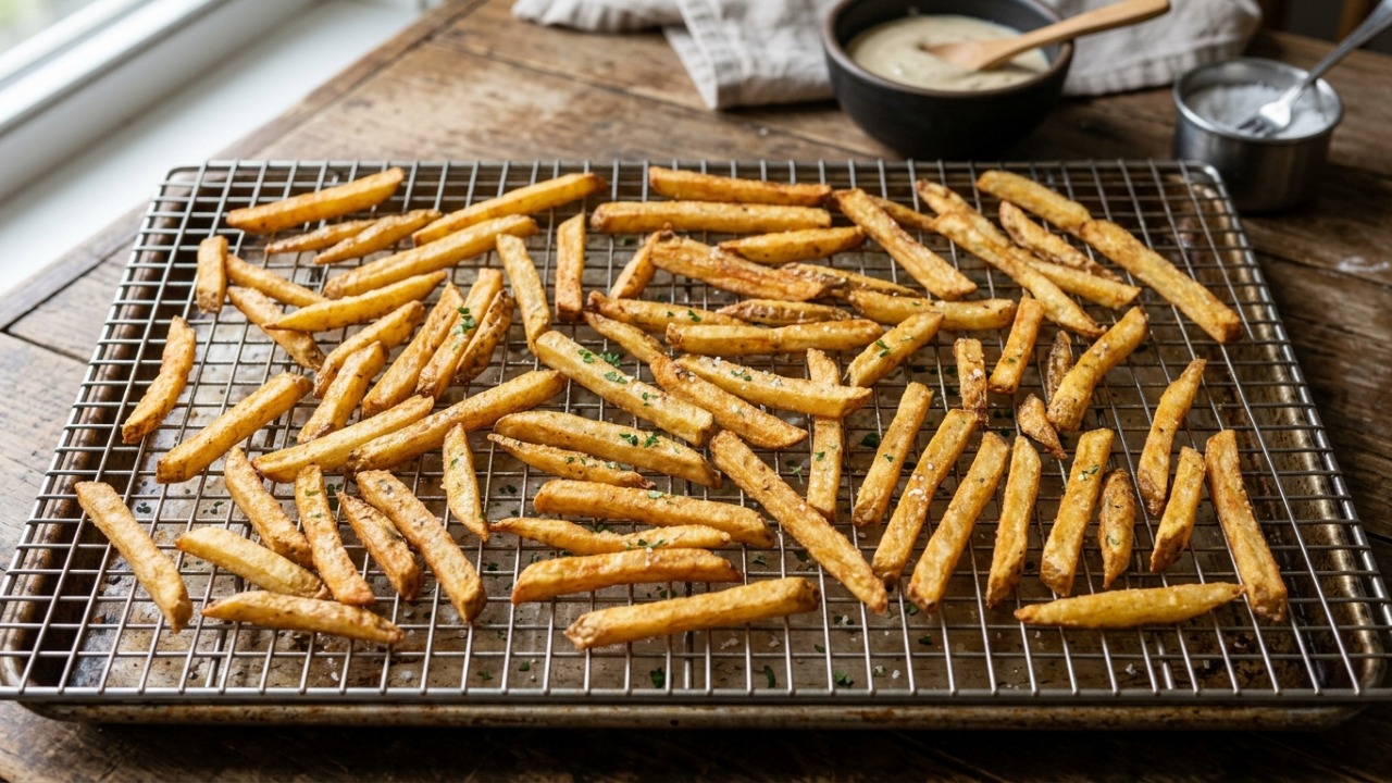 Chefs de cozinha concordam: “Para a batata frita ficar mais crocante, não coloque tudo de uma vez no óleo, porque pequenas porções ajudam a manter a temperatura da fritura”