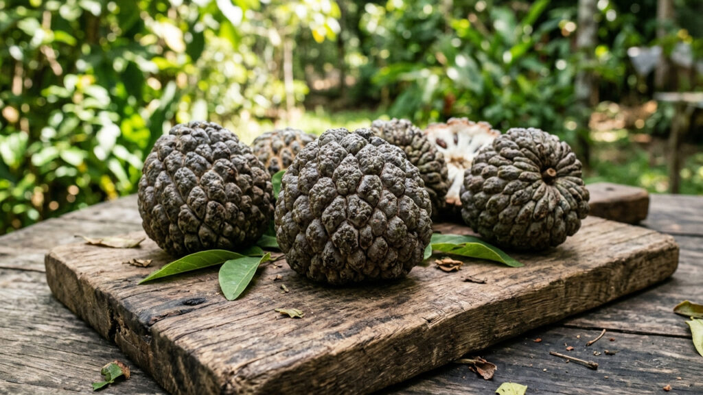 Adeus, graviola: essa fruta de casca grossa e cor amarronzada guarda uma polpa amarela extremamente cremosa e doce como creme de baunilha