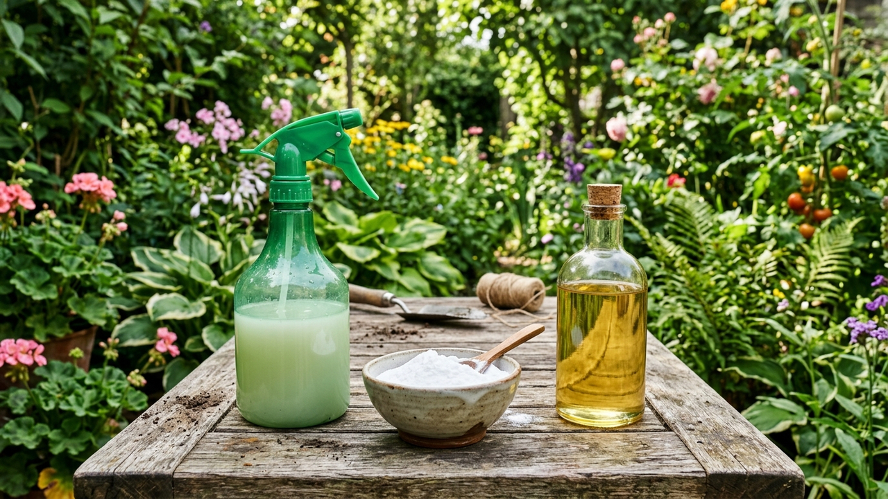 Misturar óleo de cozinha com bicarbonato de sódio na água: o spray protetor que combate fungos e sufoca pulgões na horta sem agredir as folhas