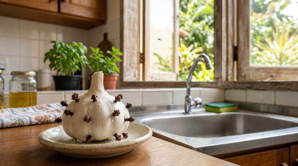 Enfiar cravos-da-índia em um dente de alho e deixar na cozinha: para que serve e por que é recomendado para resolver um problema desagradável