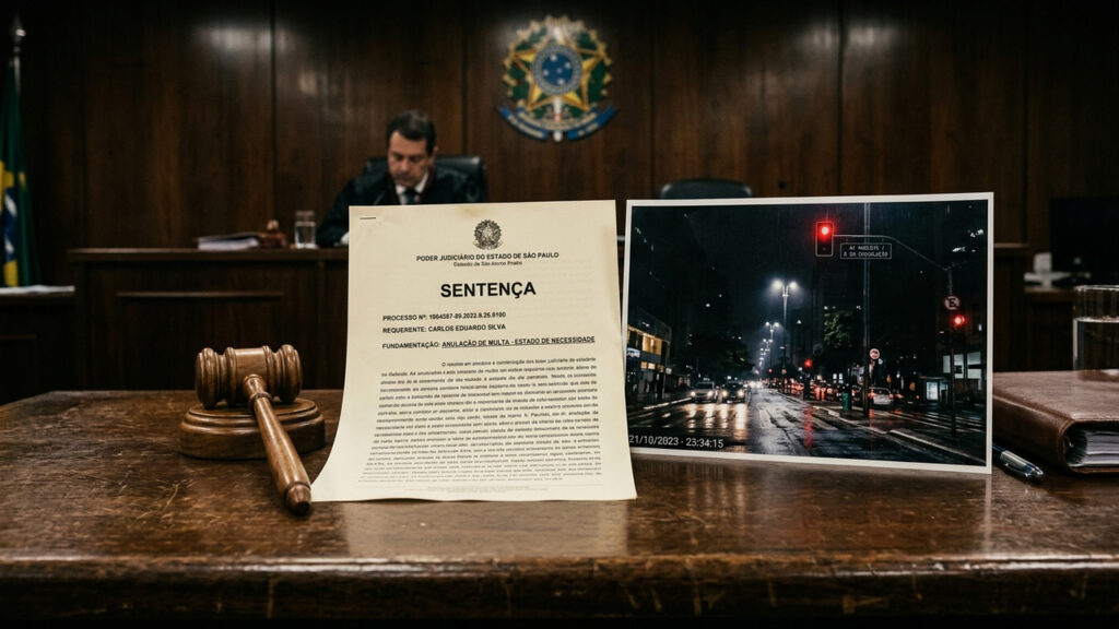 Motorista avança sinal vermelho às 3h da manhã para escapar de assalto em área perigosa e juiz anula a multa por estado de necessidade