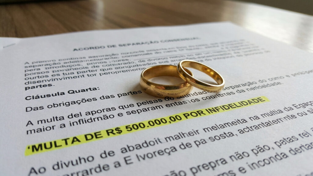 Esposa comprova traição do marido com fotos, executa cláusula do pacto antenupcial e juiz manda cobrar multa de R$ 500 mil na separação