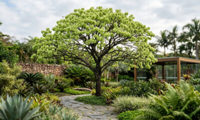 Essa árvore rara nativa do Brasil produz flores em tom verde-pistache: de porte elegante, ela é a grande joia dos jardins conceituais