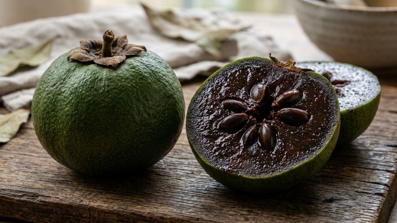 Parece um tomate verde comum, mas por dentro esta fruta tem polpa macia, cremosa e um sabor que lembra sobremesa de chocolate