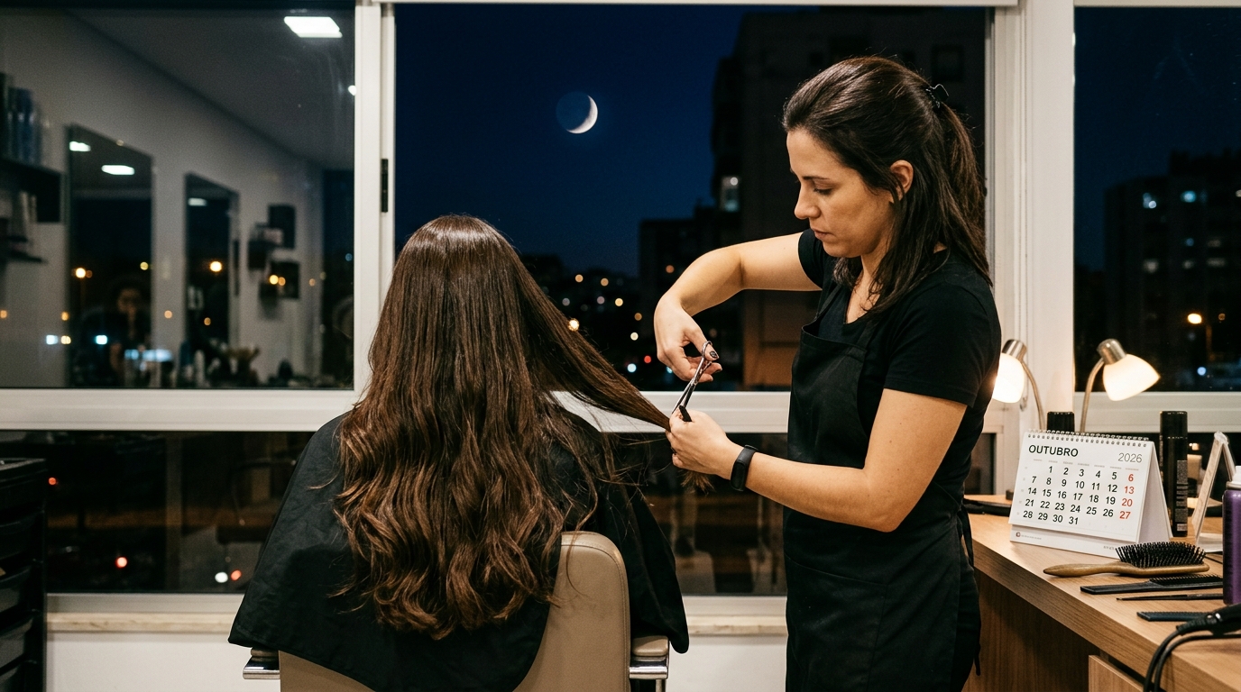 Calendário lunar de outubro de 2026 traz as melhores datas para quem planeja cortar o cabelo