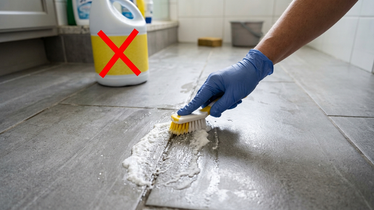 Sem danificar o acabamento fosco, nem usar cloro: a melhor forma de clarear rejuntes de porcelanato acetinado com detergente e bicarbonato