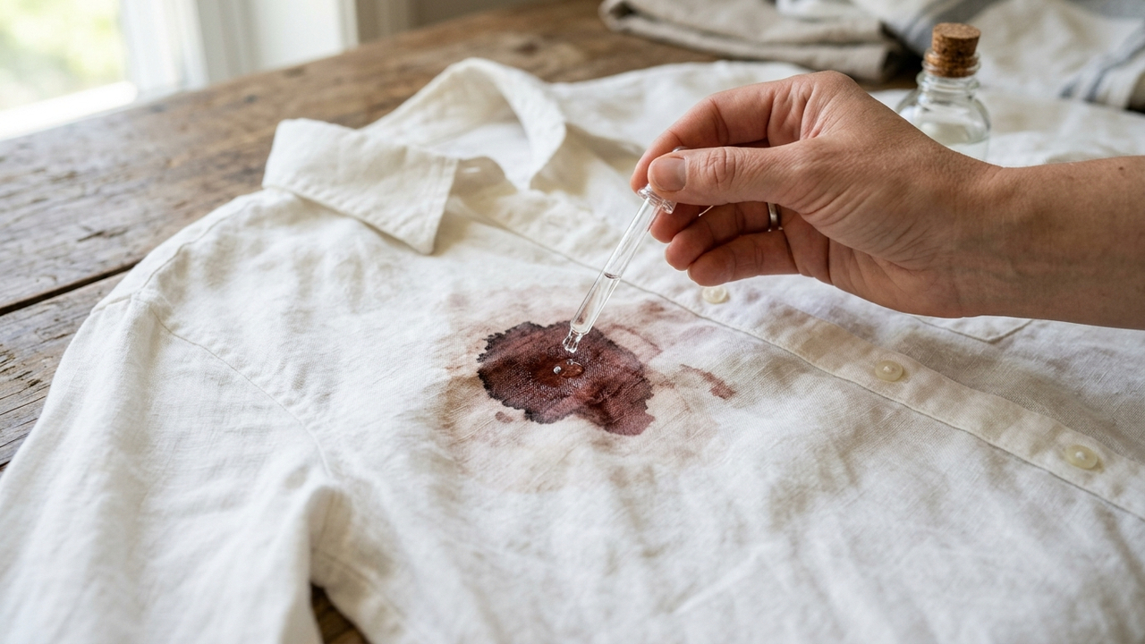 O segredo dos especialistas em tecidos finos para remover manchas antigas de vinho tinto seco da roupa clara sem estragar o tecido