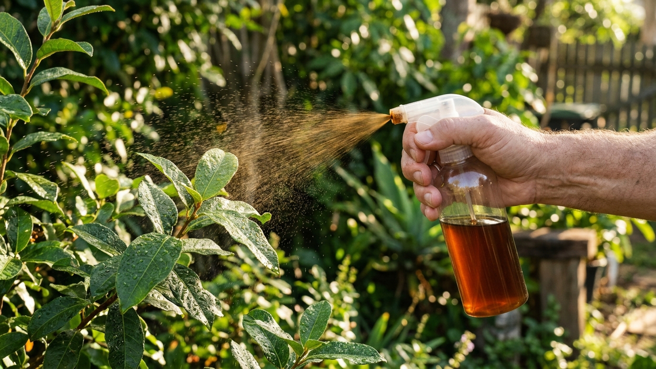 Pulverizar extrato de casca de barbatimão nas folhas: como a alta carga de taninos adstringentes combate e estanca bacterioses no jardim
