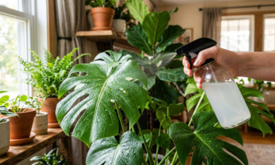 Borrifar soro de leite diluído em água nas plantas: o segredo de hidratação que restaura o brilho de folhagens ressecadas pelo ar-condicionado