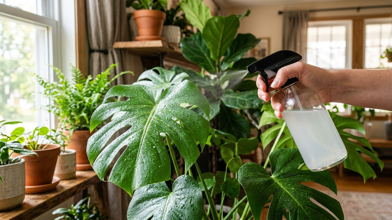 Borrifar soro de leite diluído em água nas plantas: o segredo de hidratação que restaura o brilho de folhagens ressecadas pelo ar-condicionado